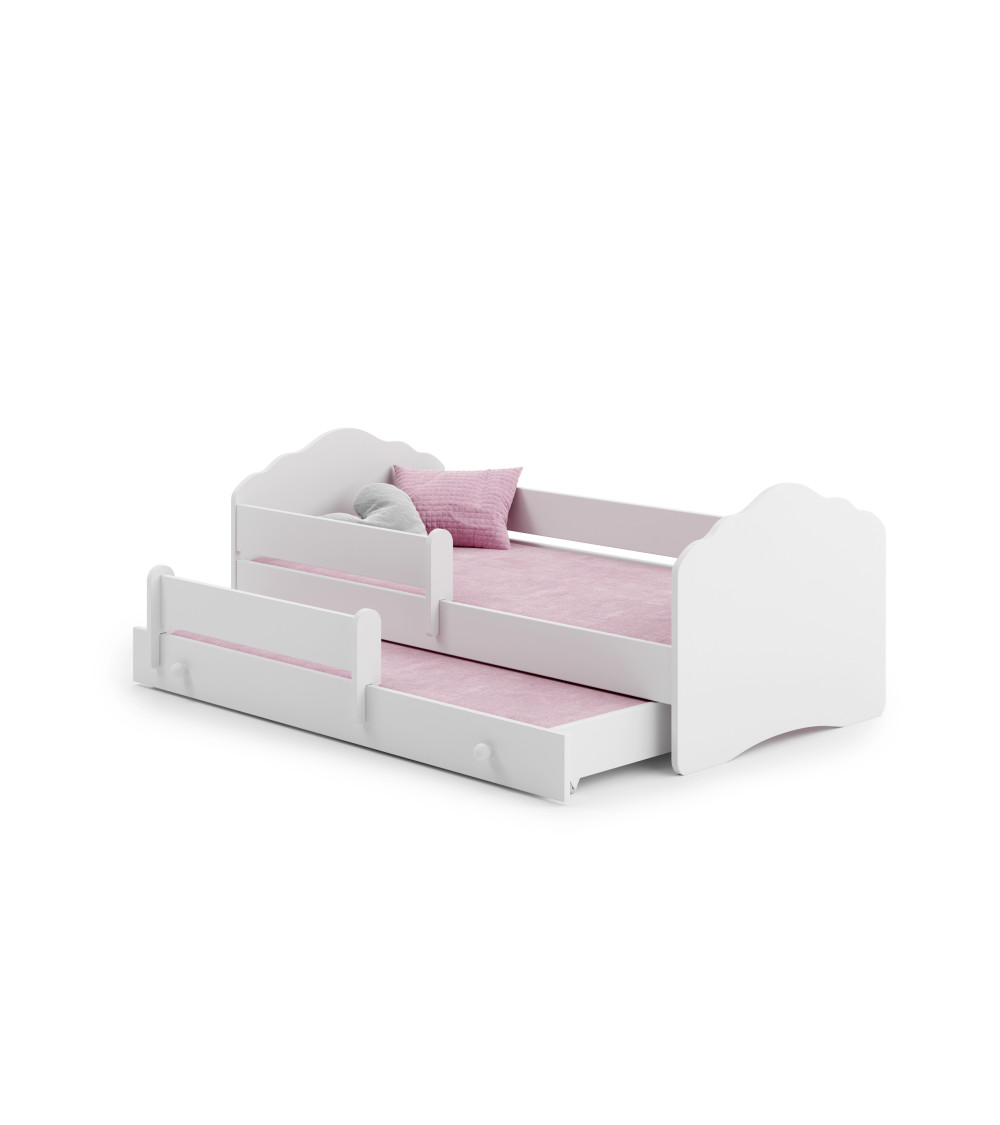 Lit gigogne blanc FIONA avec sommier et matelas