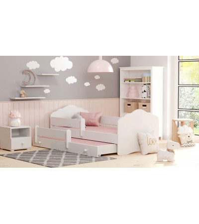 Lit gigogne blanc FIONA avec sommier et matelas