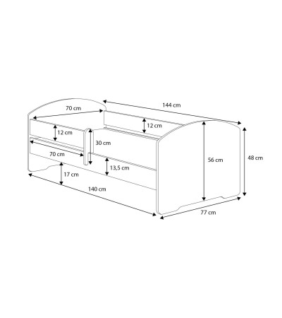 Lit enfant Aksil avec sommier et matelas