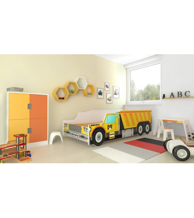 Lit enfant Camion benne avec matelas et sommier inclus