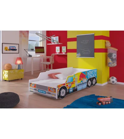 Lit enfant Monster Truck avec matelas et sommier inclus