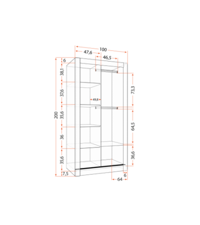 Armoire Moira 100 cm avec miroir