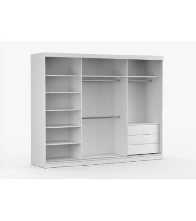 Armoire Milanor 250 cm avec miroir