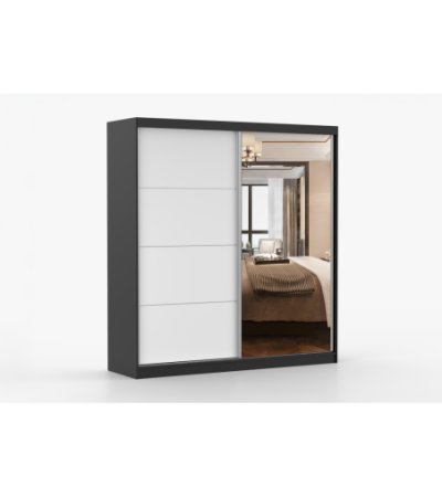 Armoire Léandra 203 cm avec miroir