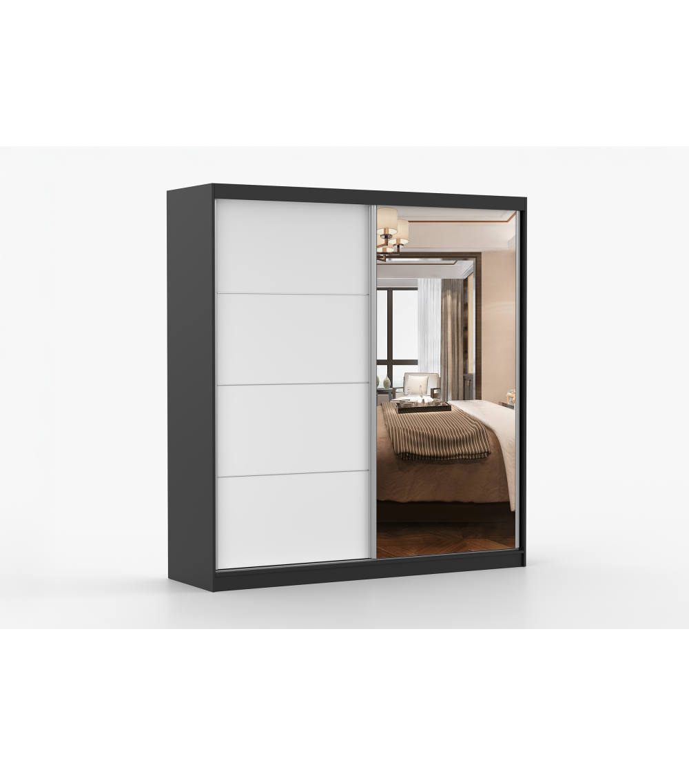 Armoire Léandra 203 cm avec miroir