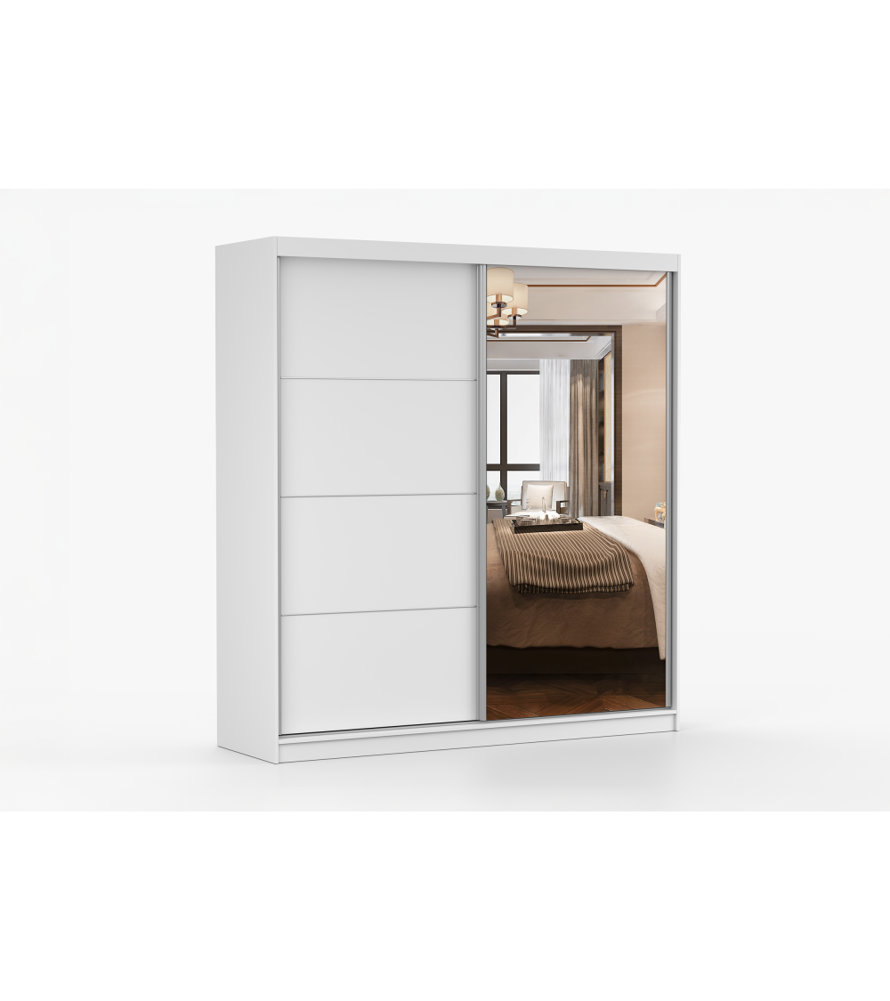 Armoire Léandra 203 cm avec miroir
