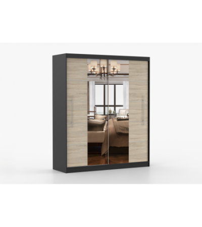 Armoire Orelia 203 cm avec miroir