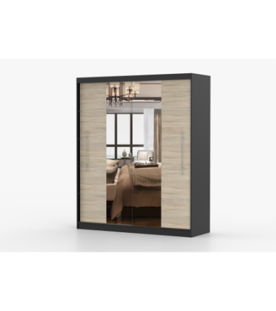 Armoire Orelia 203 cm avec miroir