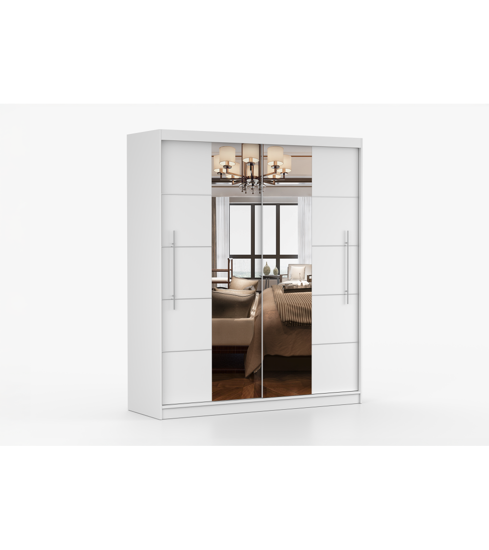 Armoire Orelia 203 cm avec miroir