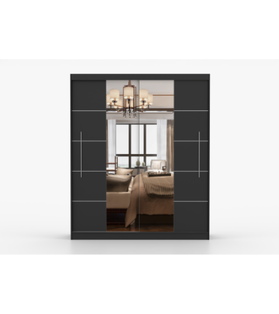 Armoire Orelia 203 cm avec miroir