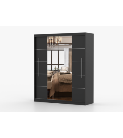 Armoire Orelia 203 cm avec miroir
