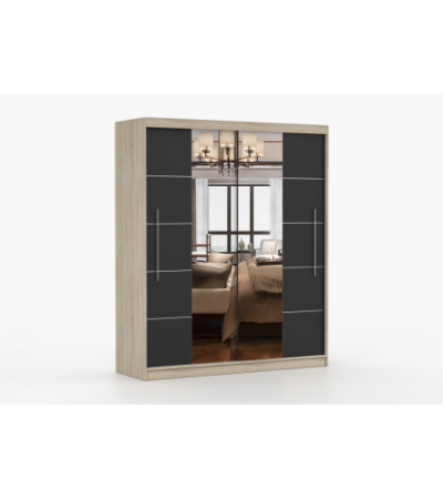 Armoire Orelia 203 cm avec miroir