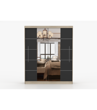 Armoire Orelia 203 cm avec miroir
