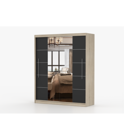 Armoire Orelia 203 cm avec miroir