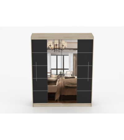 Armoire Orelia 203 cm avec miroir