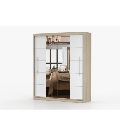 Armoire Orelia 203 cm avec miroir