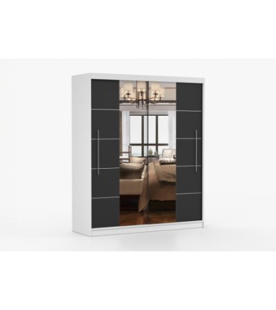 Armoire Orelia 203 cm avec miroir