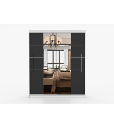 Armoire Orelia 203 cm avec miroir