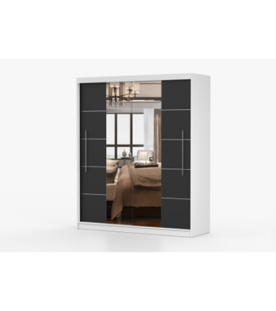 Armoire Orelia 203 cm avec miroir