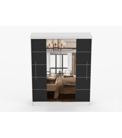 Armoire Orelia 203 cm avec miroir
