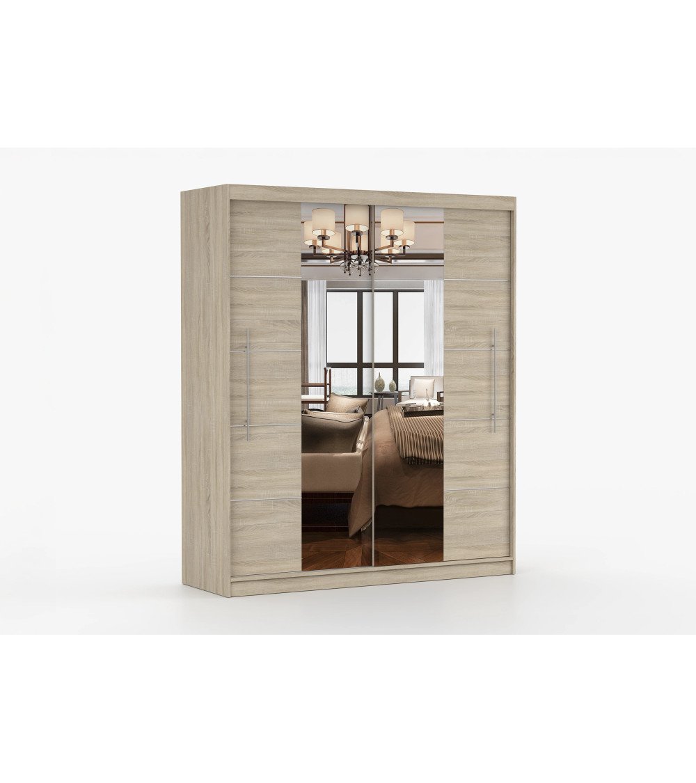 Armoire Orelia 203 cm avec miroir