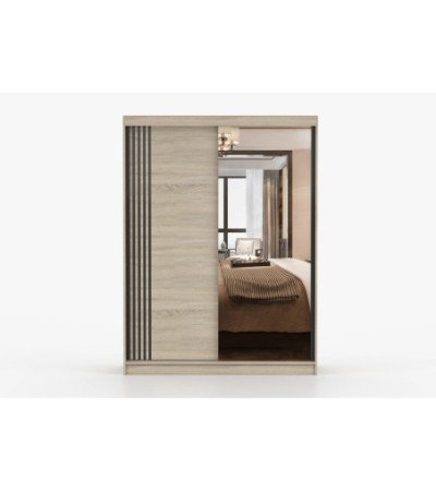 Armoire Elowen 150 cm avec miroir