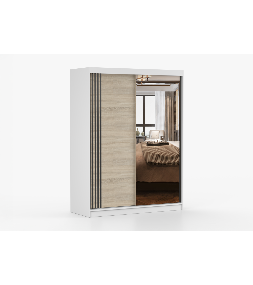 Armoire Elowen 150 cm avec miroir