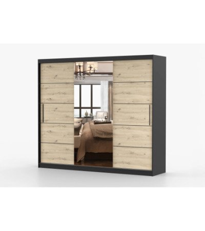 Armoire Elior 250 cm avec miroir