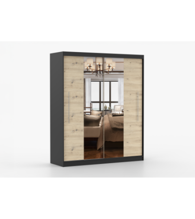 Armoire Althéa 203 cm avec miroir