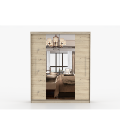 Armoire Althéa 203 cm avec miroir