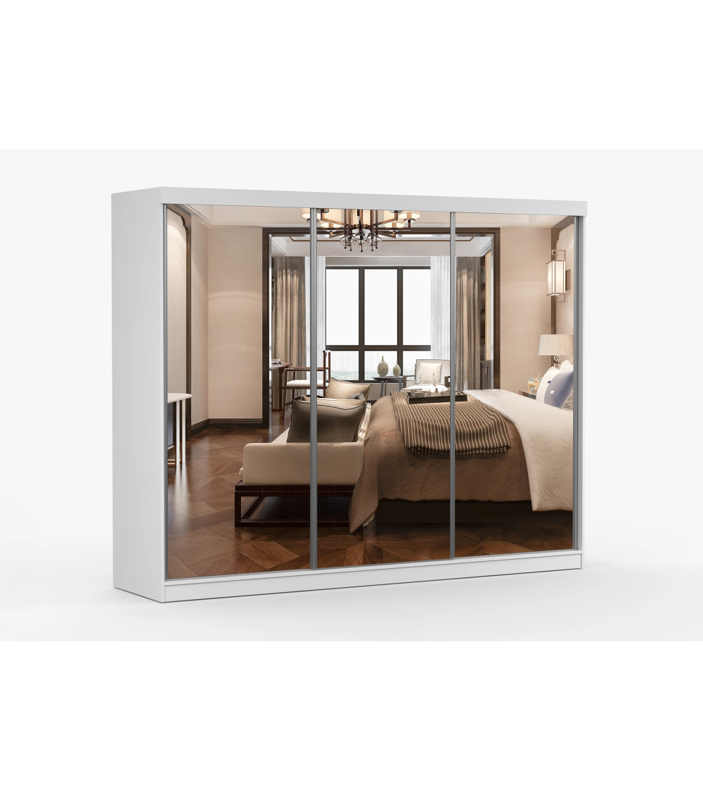 Armoire Milanor 250 cm avec miroir
