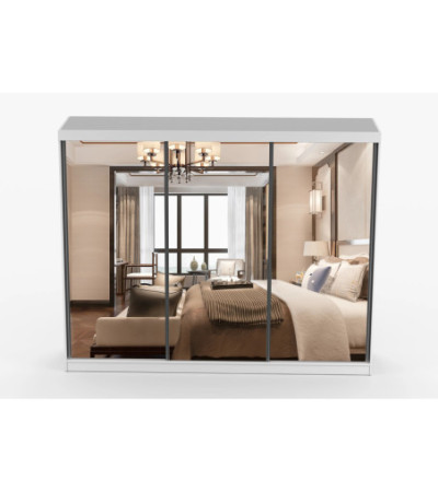 Armoire Milanor 250 cm avec miroir