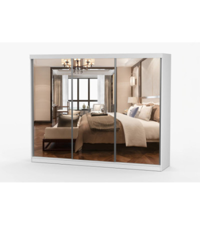Armoire Milanor 250 cm avec miroir