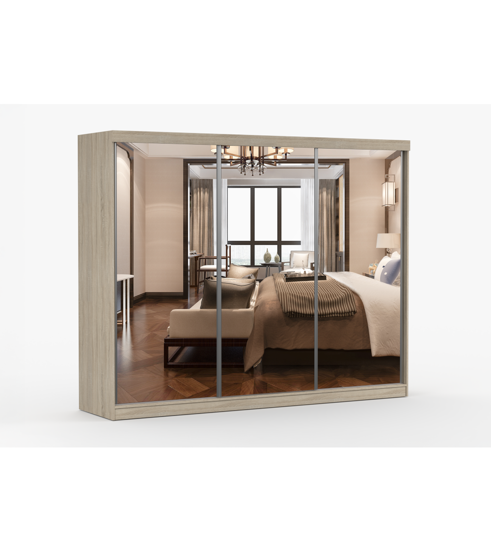 Armoire Milanor 250 cm avec miroir