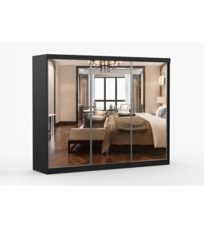 Armoire Milanor 250 cm avec miroir