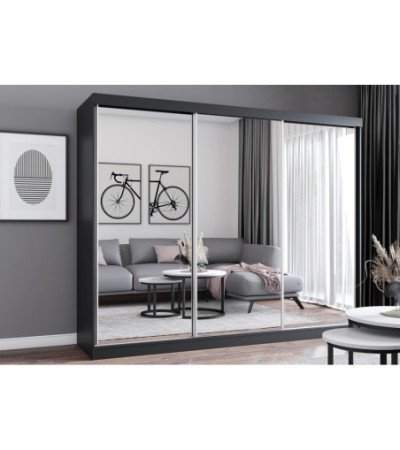Armoire Milanor 250 cm avec miroir