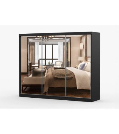 Armoire Milanor 250 cm avec miroir