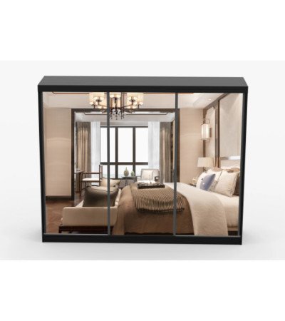 Armoire Milanor 250 cm avec miroir