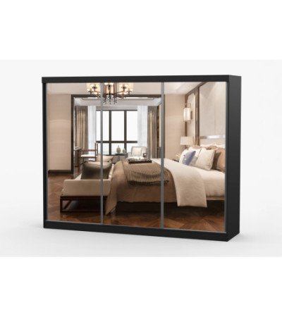 Armoire Milanor 250 cm avec miroir