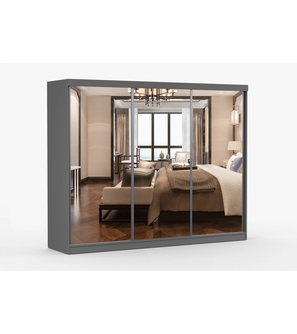 Armoire Milanor 250 cm avec miroir