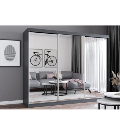 Armoire Milanor 250 cm avec miroir