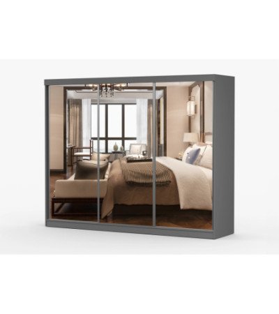 Armoire Milanor 250 cm avec miroir