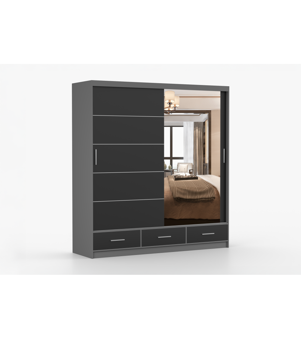 Armoire Solian 203 cm avec miroir