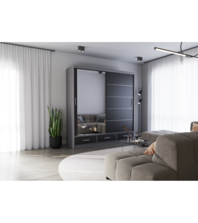 Armoire Solian 203 cm avec miroir