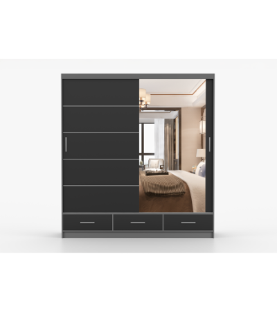 Armoire Solian 203 cm avec miroir