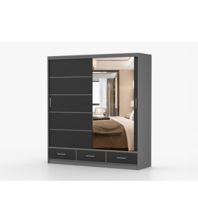Armoire Solian 203 cm avec miroir