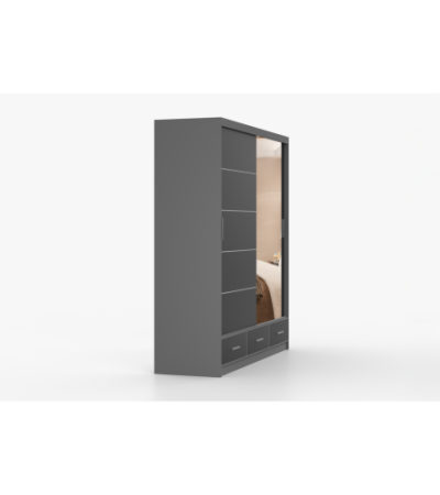 Armoire Solian 203 cm avec miroir
