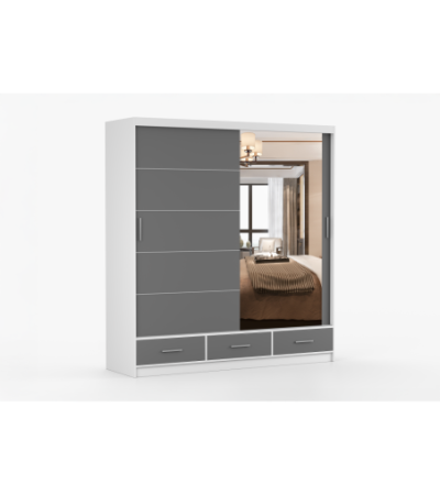 Armoire Solian 203 cm avec miroir