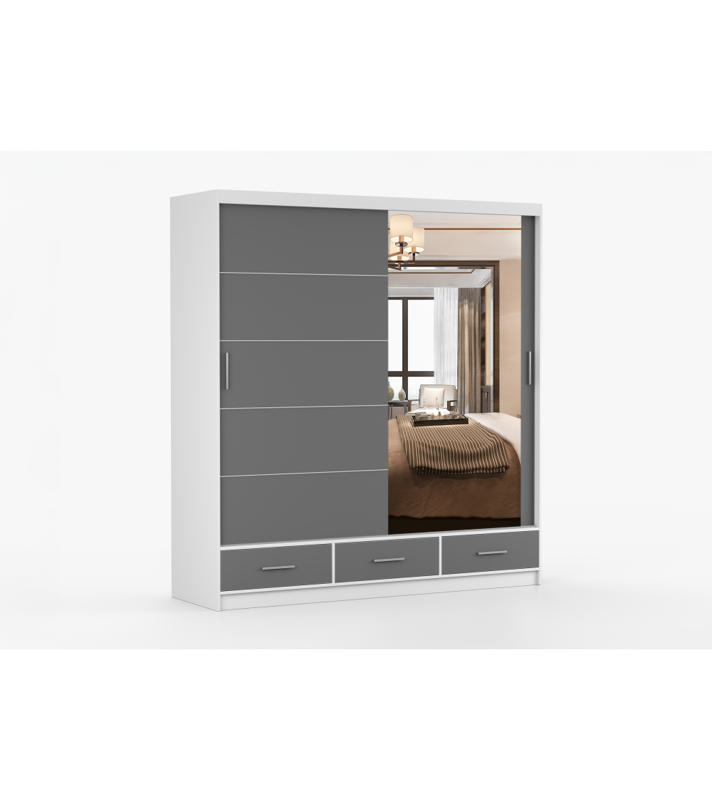 Armoire Solian 203 cm avec miroir