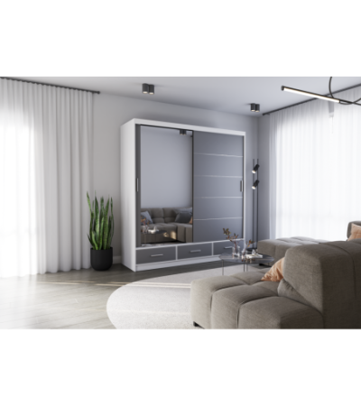 Armoire Solian 203 cm avec miroir